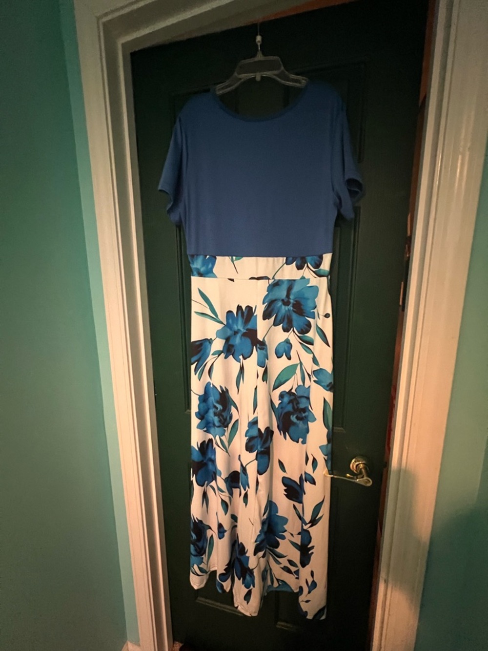 Blue Floral Maxi Dress - Picture 2 of 3